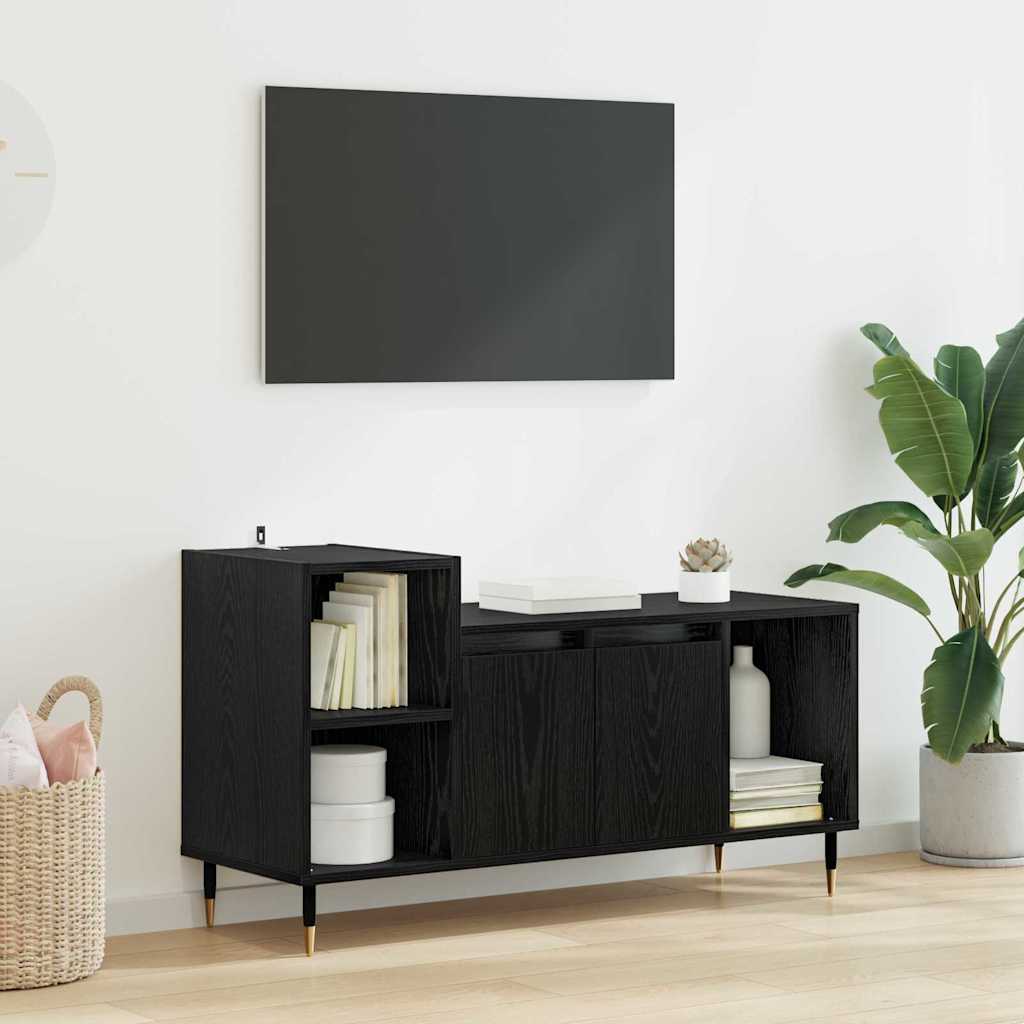 Televizní Skříň 100 X 35 X 55 Cm Černý Dub Kompozitní Dřevo