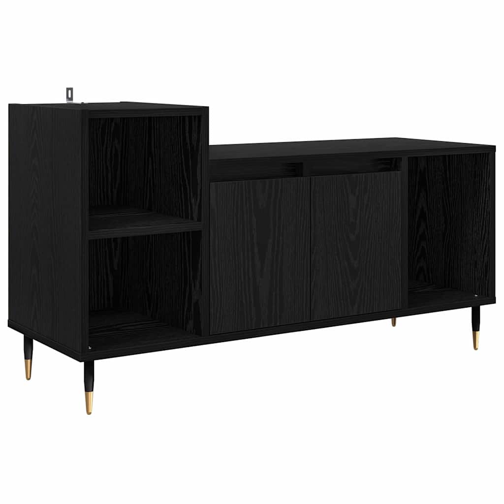 Televizní Skříň 100 X 35 X 55 Cm Černý Dub Kompozitní Dřevo