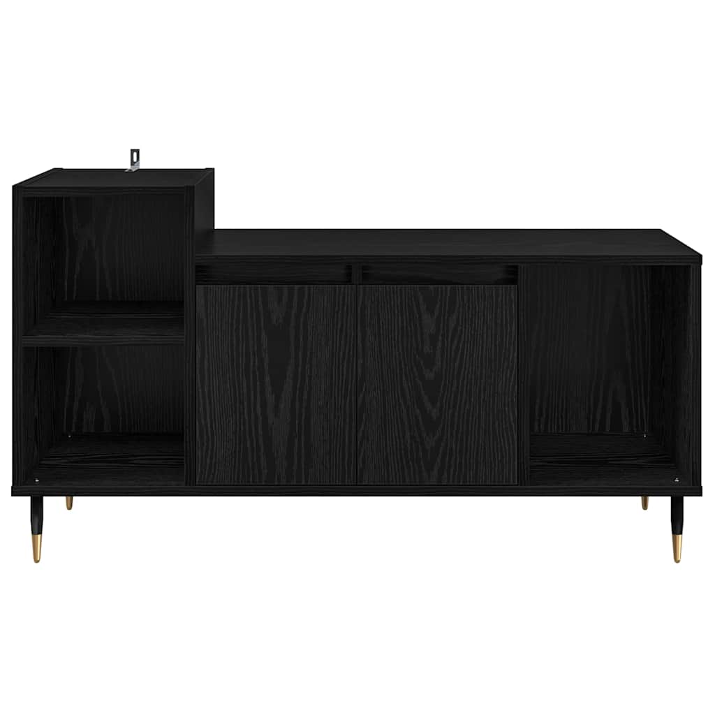 Televizní Skříň 100 X 35 X 55 Cm Černý Dub Kompozitní Dřevo