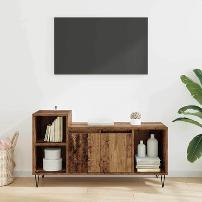 Televizní Skříň 100 X 35 X 55 Cm Staré Dřevo Kompozitní Dřevo