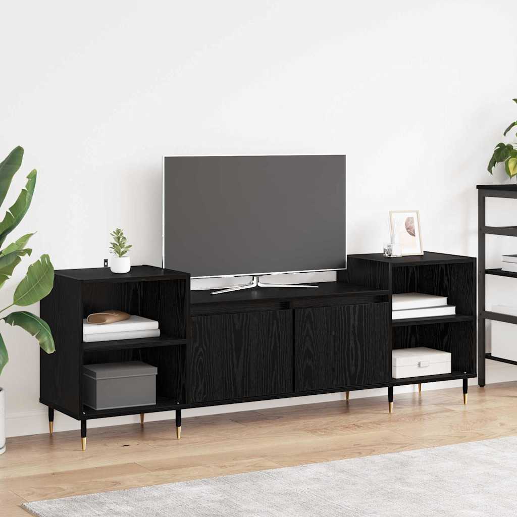 Televizní Skříň 160 X 35 X 55 Cm Černý Dub Kompozitní Dřevo