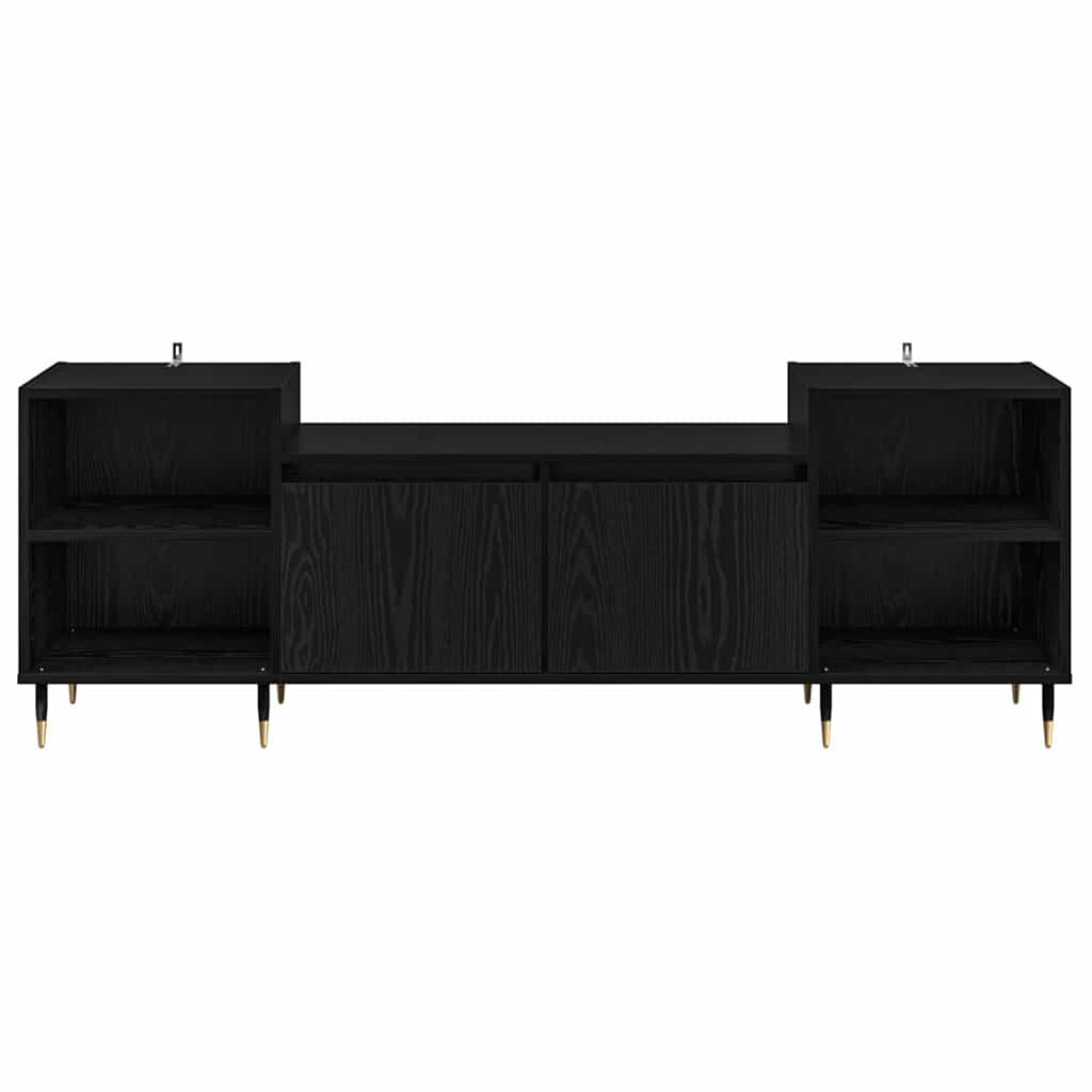 Televizní Skříň 160 X 35 X 55 Cm Černý Dub Kompozitní Dřevo