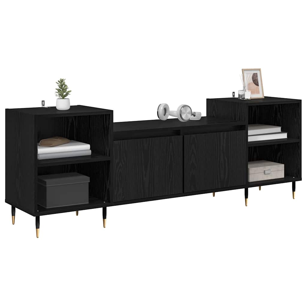 Televizní Skříň 160 X 35 X 55 Cm Černý Dub Kompozitní Dřevo