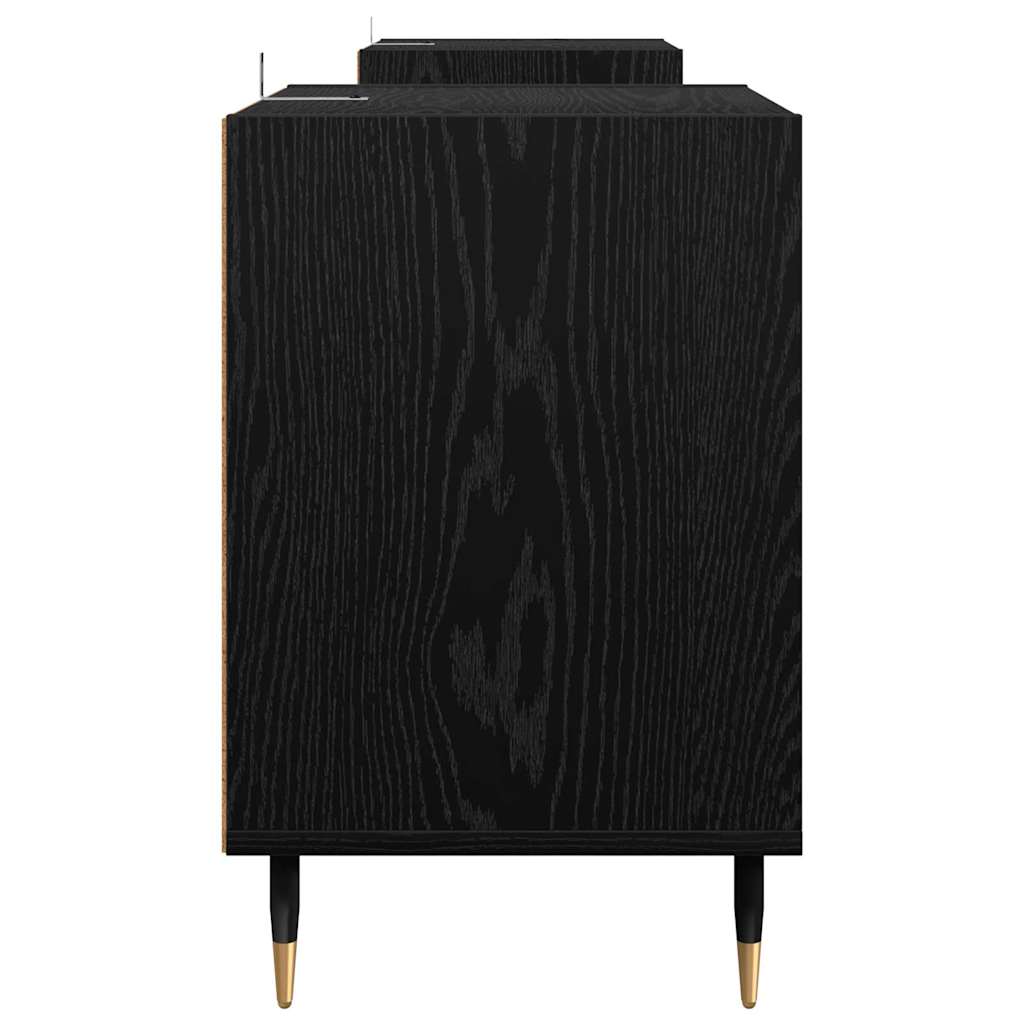 Televizní Skříň 160 X 35 X 55 Cm Černý Dub Kompozitní Dřevo