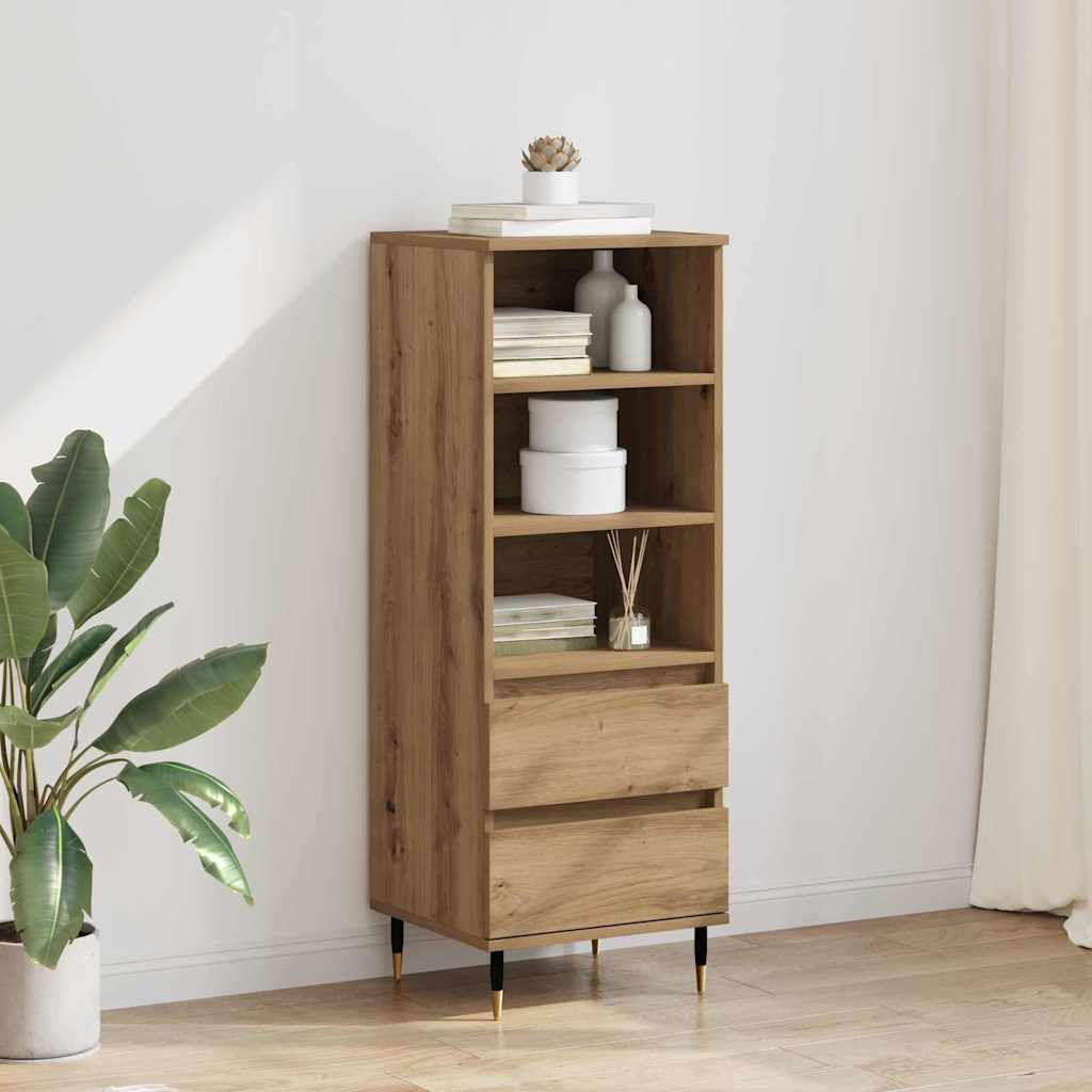 Vysoký Bufet Artisanový Dub 40 X 36 X 110 Cm Kompozitní Dřevo