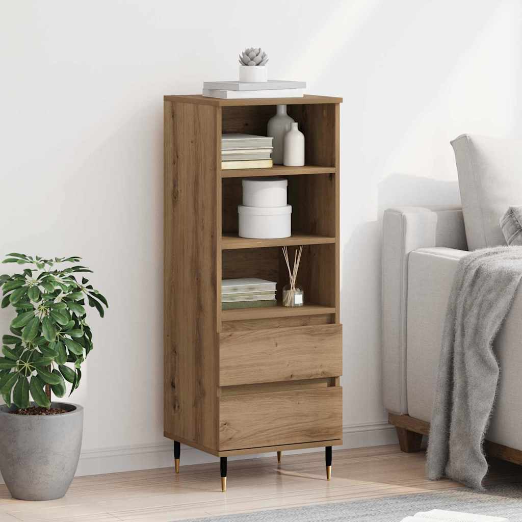 Vysoký Bufet Artisanový Dub 40 X 36 X 110 Cm Kompozitní Dřevo