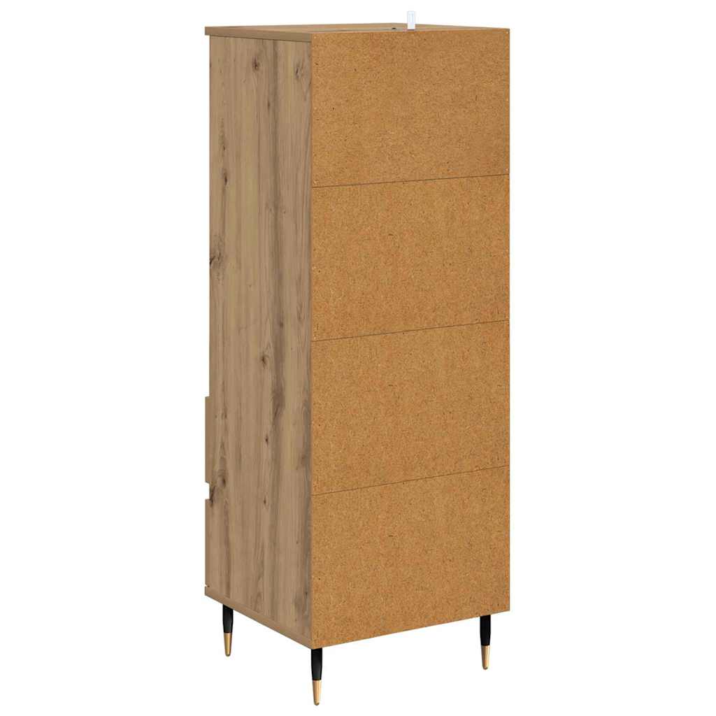 Vysoký Bufet Artisanový Dub 40 X 36 X 110 Cm Kompozitní Dřevo