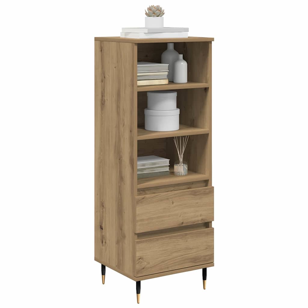 Vysoký Bufet Artisanový Dub 40 X 36 X 110 Cm Kompozitní Dřevo