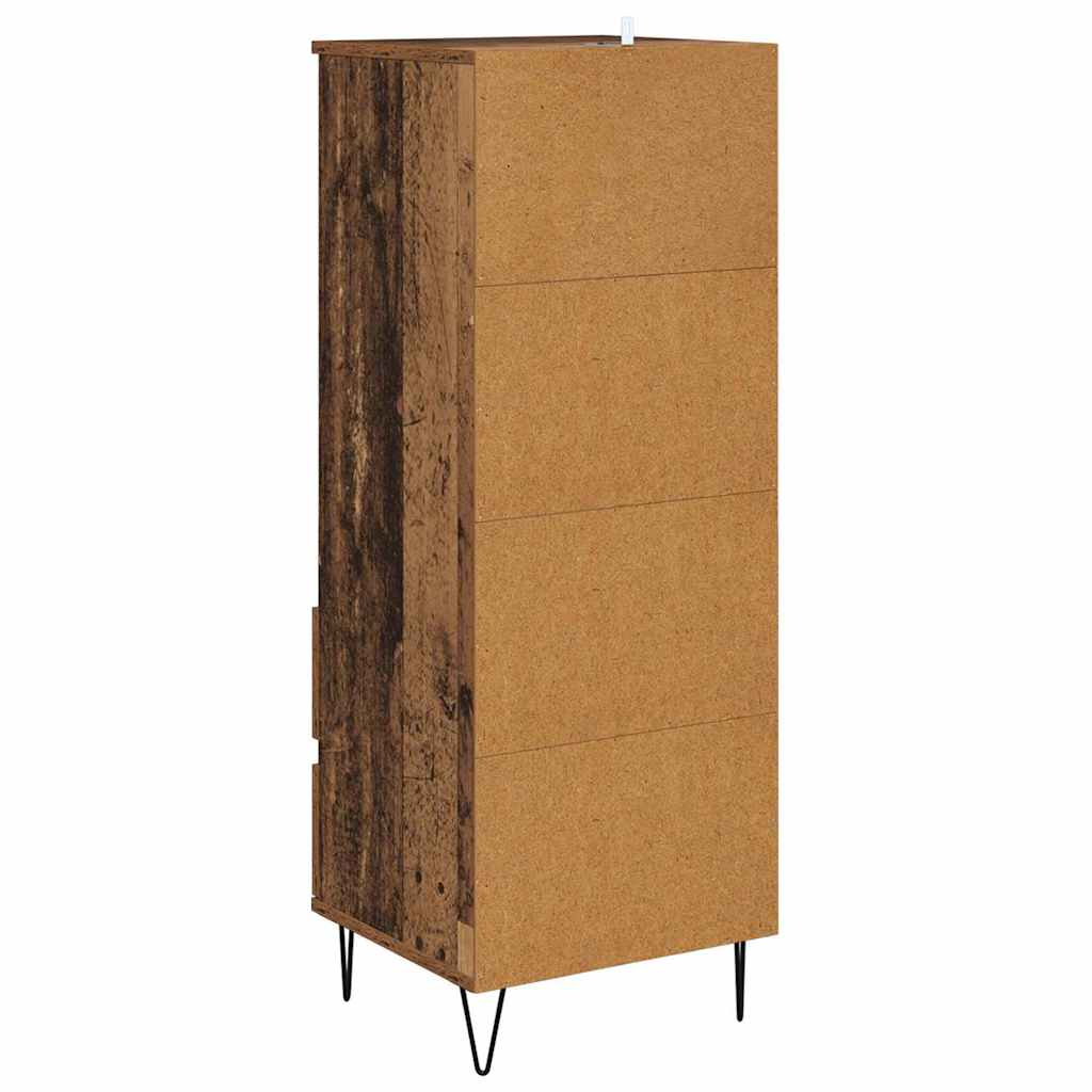 Vysoký Bufet Staré Dřevo 40 X 36 X 110 Cm Kompozitní Dřevo