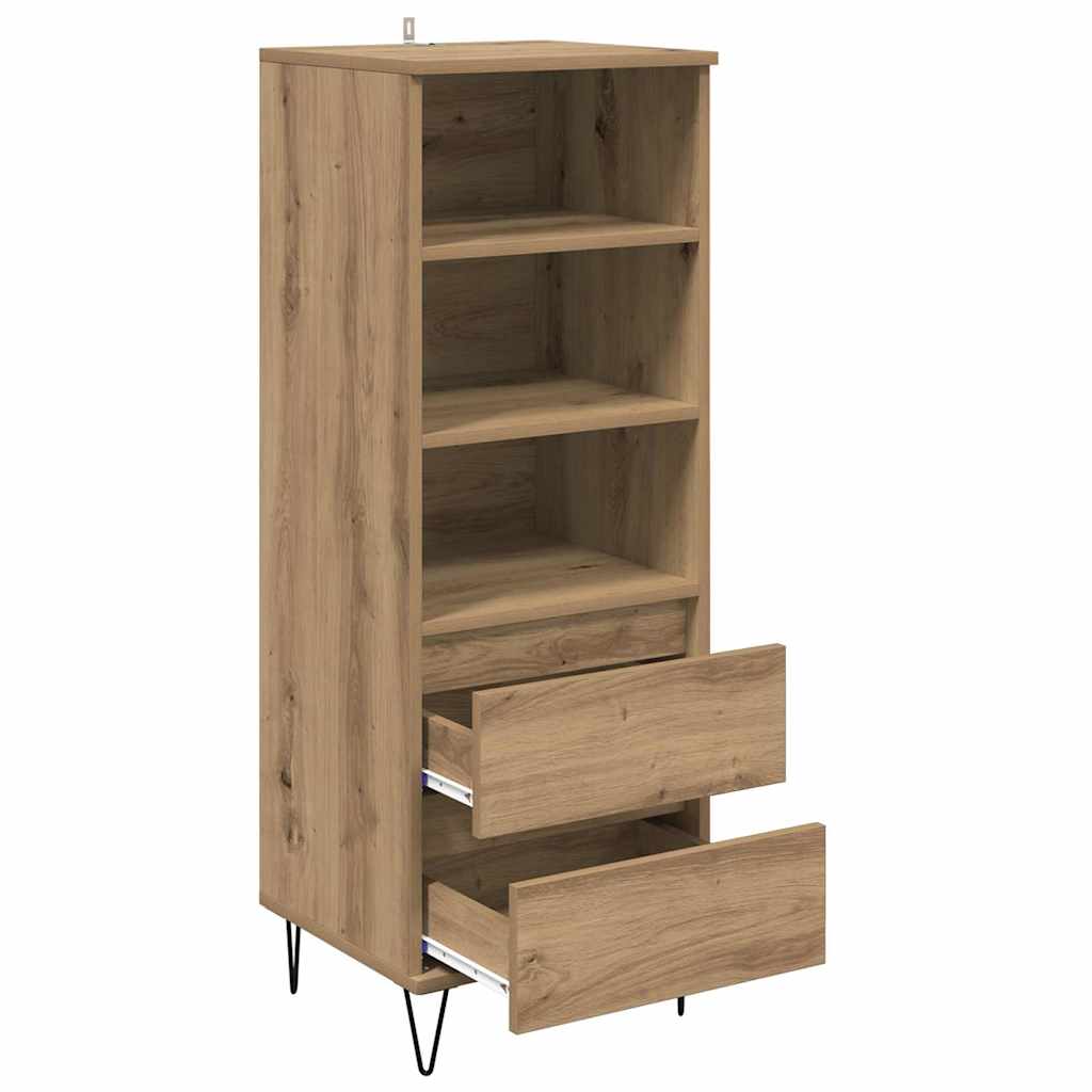 Vysoký Bufet Artisanový Dub 40 X 36 X 110 Cm Kompozitní Dřevo