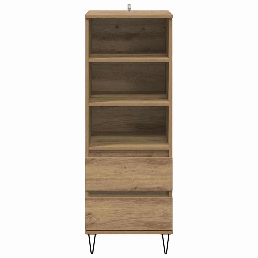 Vysoký Bufet Artisanový Dub 40 X 36 X 110 Cm Kompozitní Dřevo