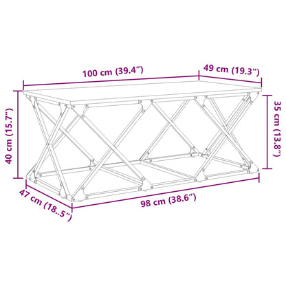 Konferenční Stolek Černý Dub 100 X 49 X 40 Cm Kompozitní Dřevo