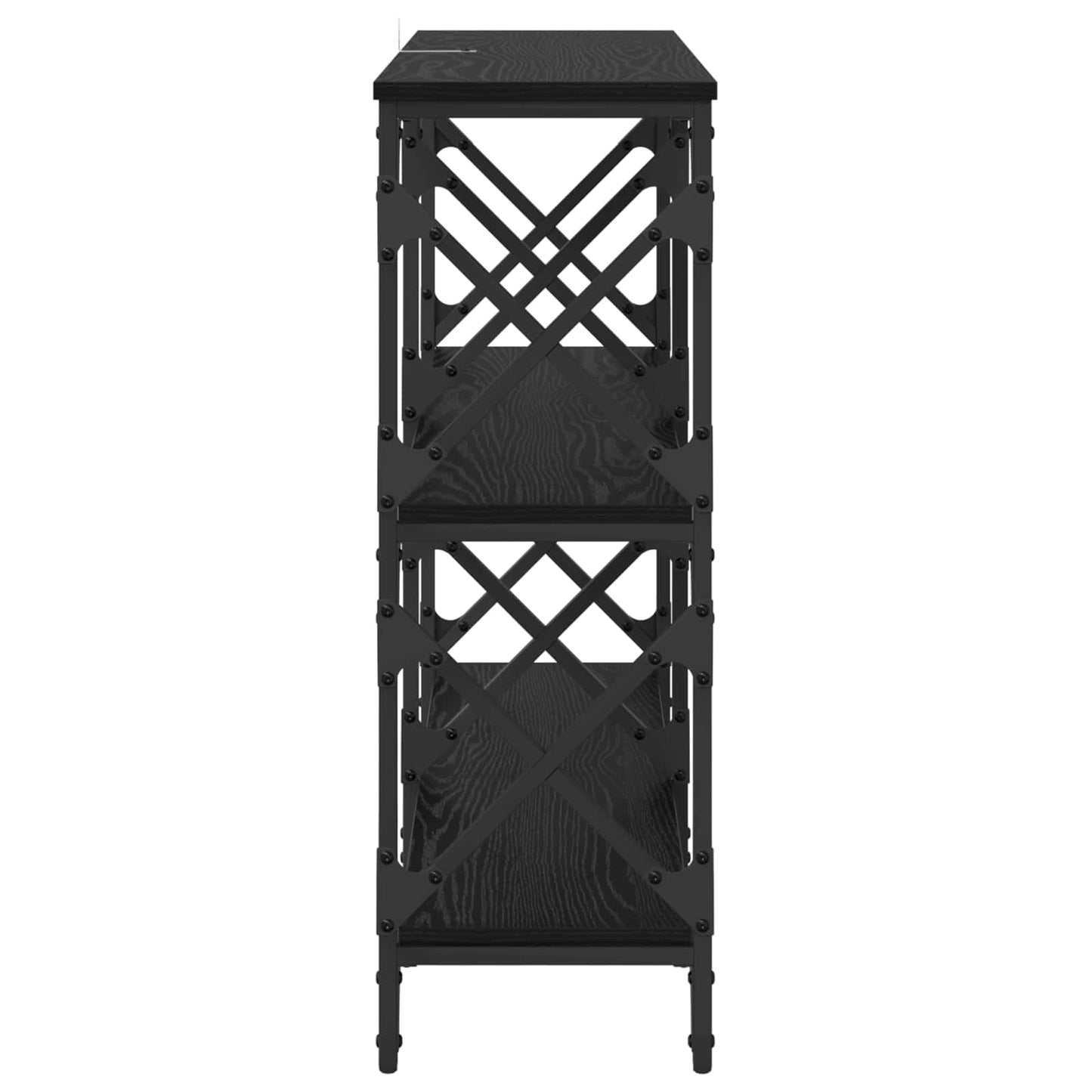 Konzolový Stolek Černý Dub 100 X 28 X 80,5 Cm Kompozitní Dřevo