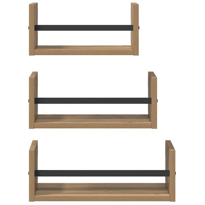 Sada Nástěnných Polic 3 Pcs Artisanový Dub 40X16X14Cm