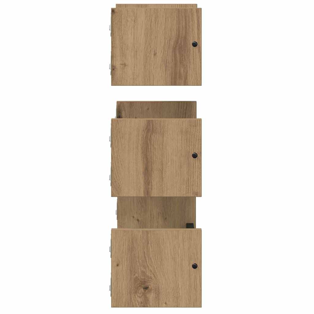 Sada Nástěnných Polic 3 Pcs Artisanový Dub 40X16X14Cm