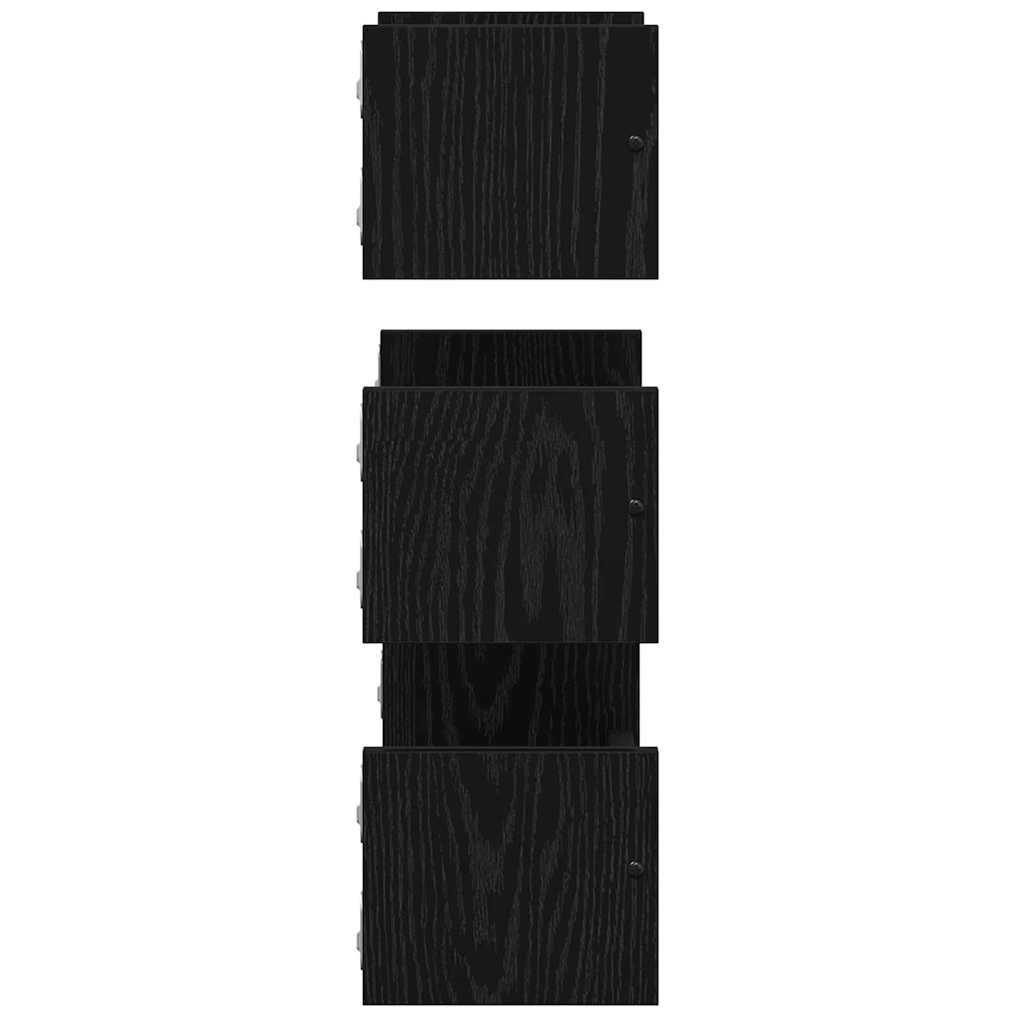 Sada Nástěnných Polic 3 Pcs Černý Dub 40X16X14Cm
