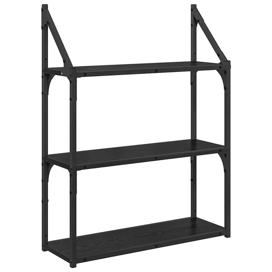 Nástěnná Polička Nástěnná Montáž Černý Dub 60 X 21 X 78,5 Cm