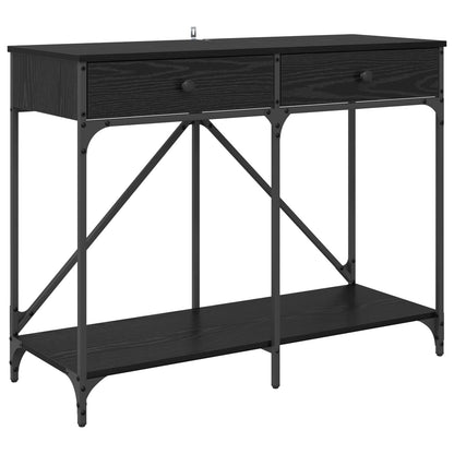 Konzolový Stolek Černý Dub 100 X 39 X 78,5 Cm Kompozitní Dřevo