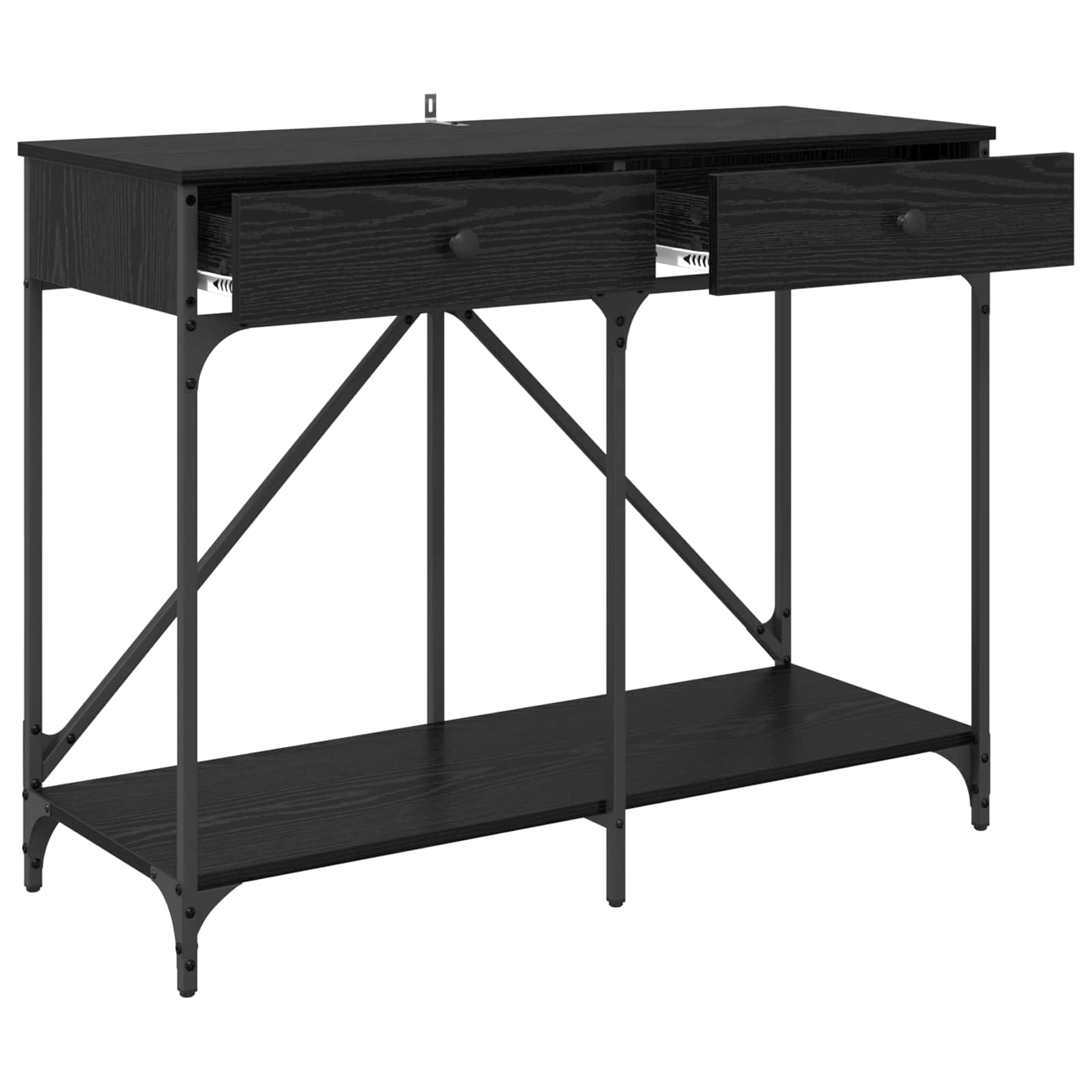 Konzolový Stolek Černý Dub 100 X 39 X 78,5 Cm Kompozitní Dřevo