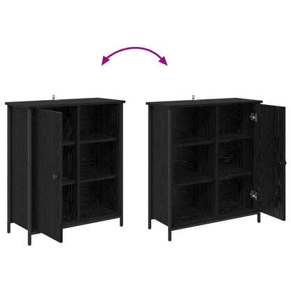 Servírovací Skříň Černý Dub 70 X 30 X 80 Cm Kompozitní Dřevo