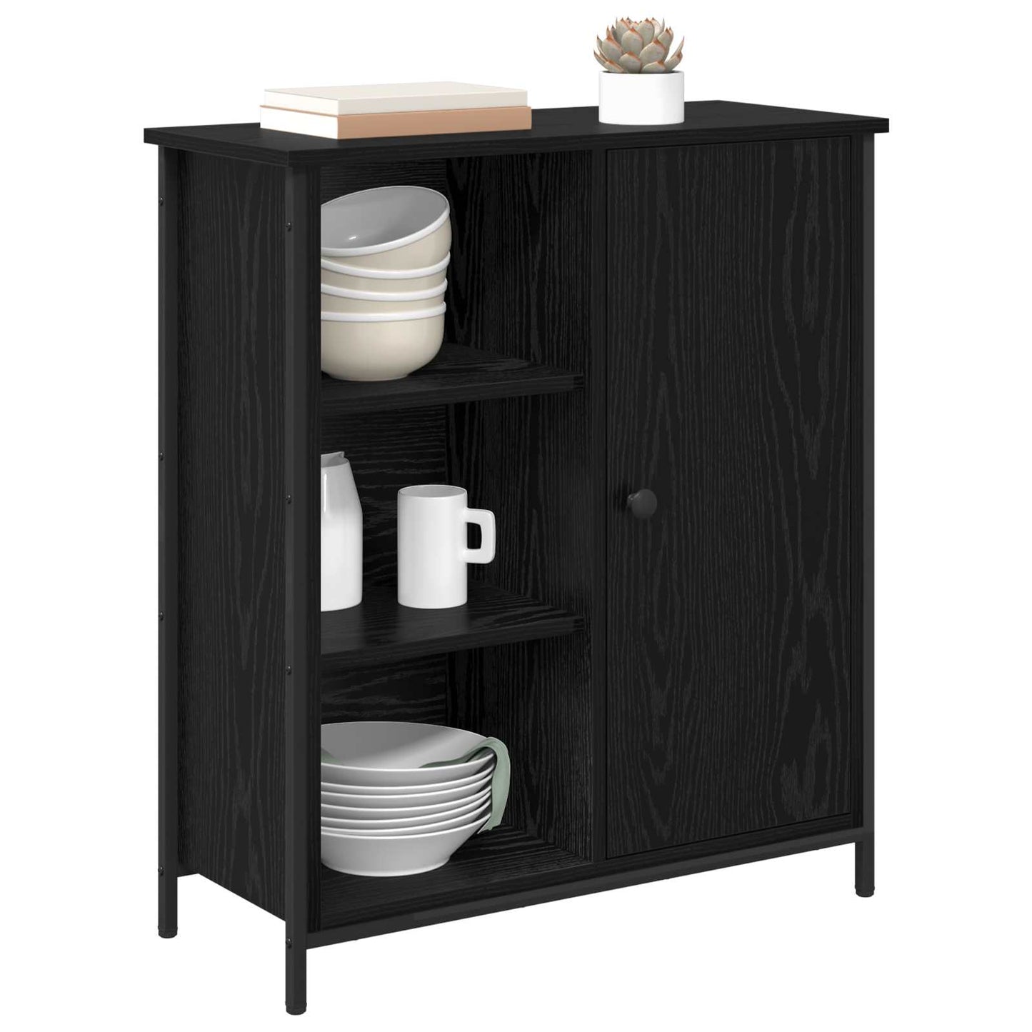 Servírovací Skříň Černý Dub 70 X 30 X 80 Cm Kompozitní Dřevo