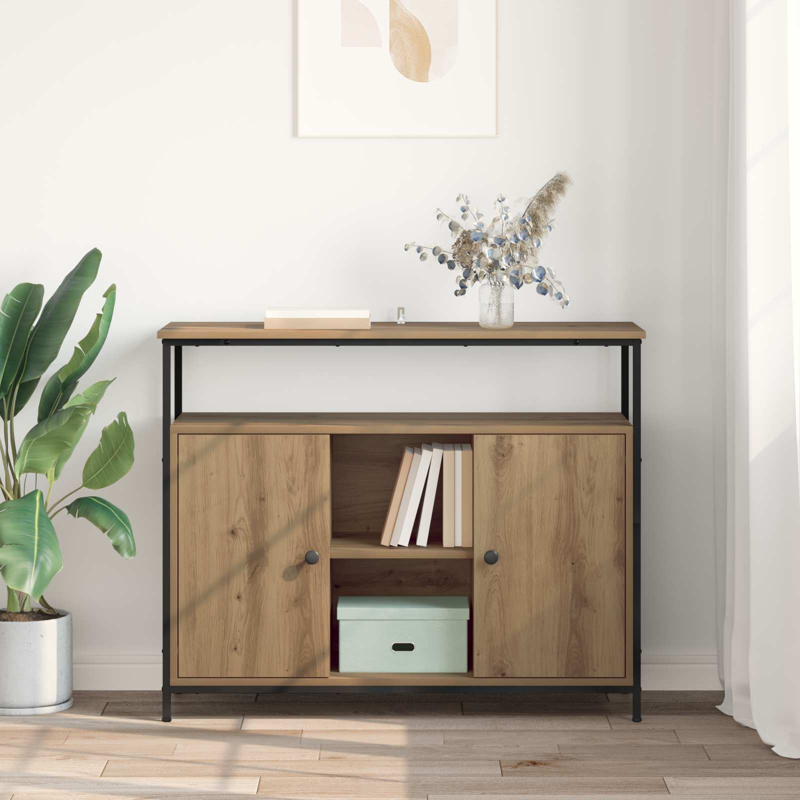 Servírovací Skříň Artisanový Dub 100 X 35 X 80 Cm