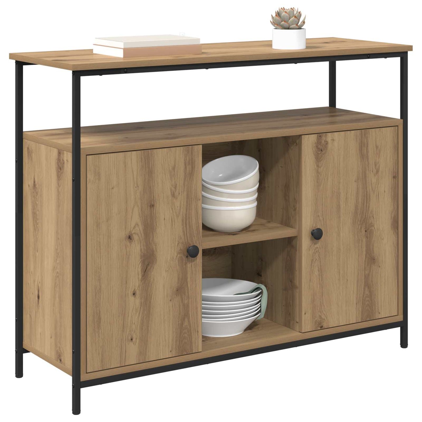 Servírovací Skříň Artisanový Dub 100 X 35 X 80 Cm