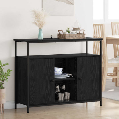 Servírovací Skříň Černý Dub 100 X 35 X 80 Cm Kompozitní Dřevo