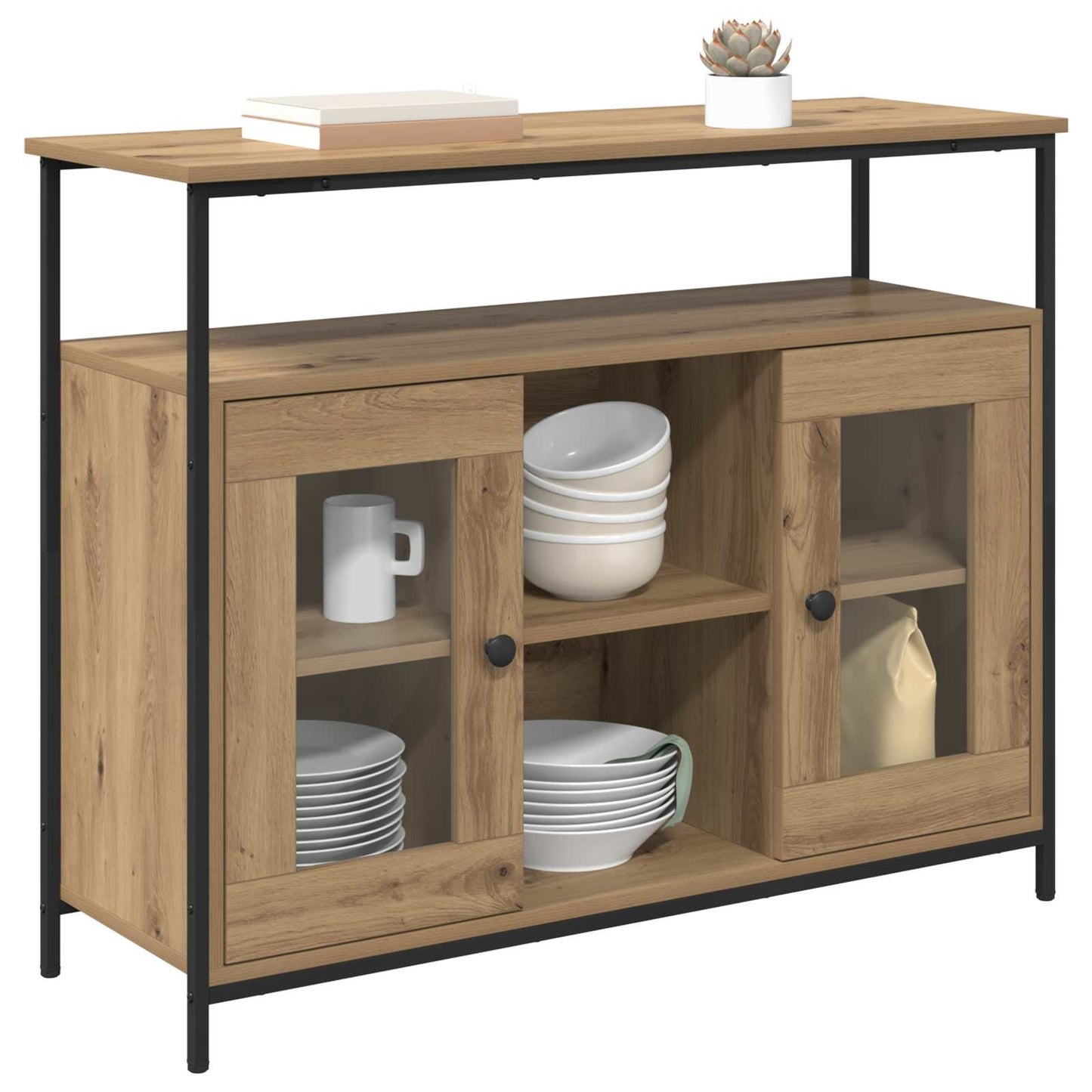 Servírovací Skříň Artisanový Dub 100 X 35 X 80 Cm