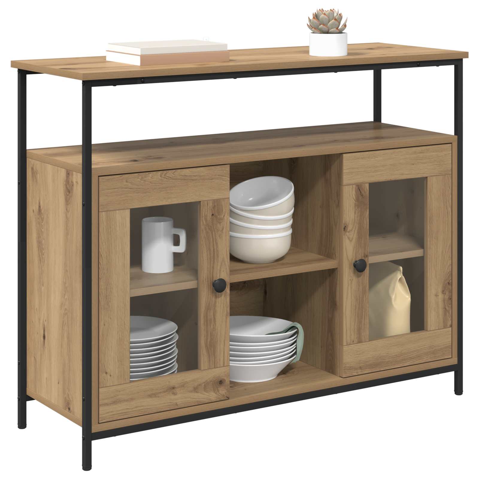 Servírovací Skříň Artisanový Dub 100 X 35 X 80 Cm