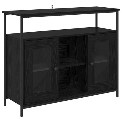 Servírovací Skříň Černý Dub 100 X 35 X 80 Cm Kompozitní Dřevo