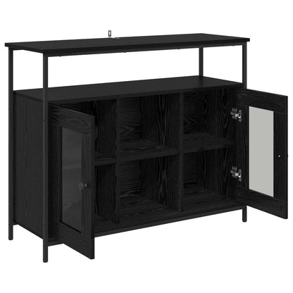 Servírovací Skříň Černý Dub 100 X 35 X 80 Cm Kompozitní Dřevo