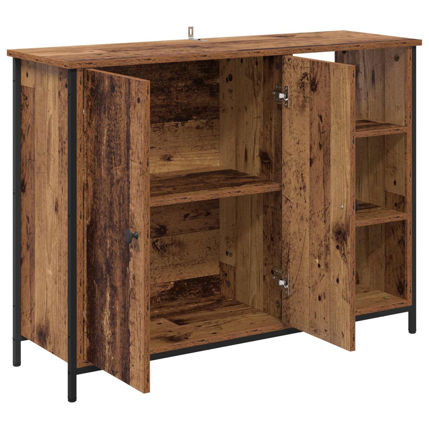Servírovací Skříň Staré Dřevo 100 X 33 X 75 Cm Kompozitní Dřevo