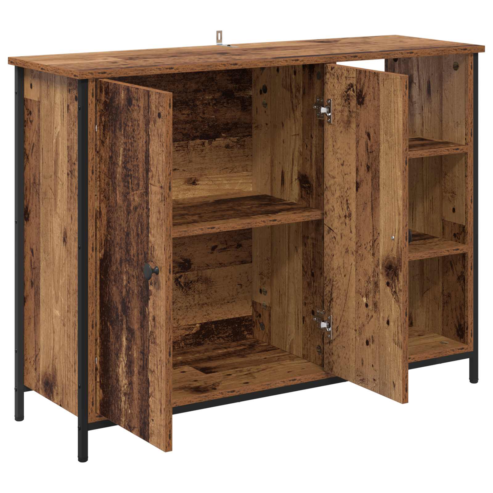 Servírovací Skříň Staré Dřevo 100 X 33 X 75 Cm Kompozitní Dřevo