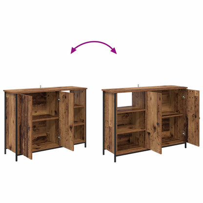Servírovací Skříň Staré Dřevo 100 X 33 X 75 Cm Kompozitní Dřevo