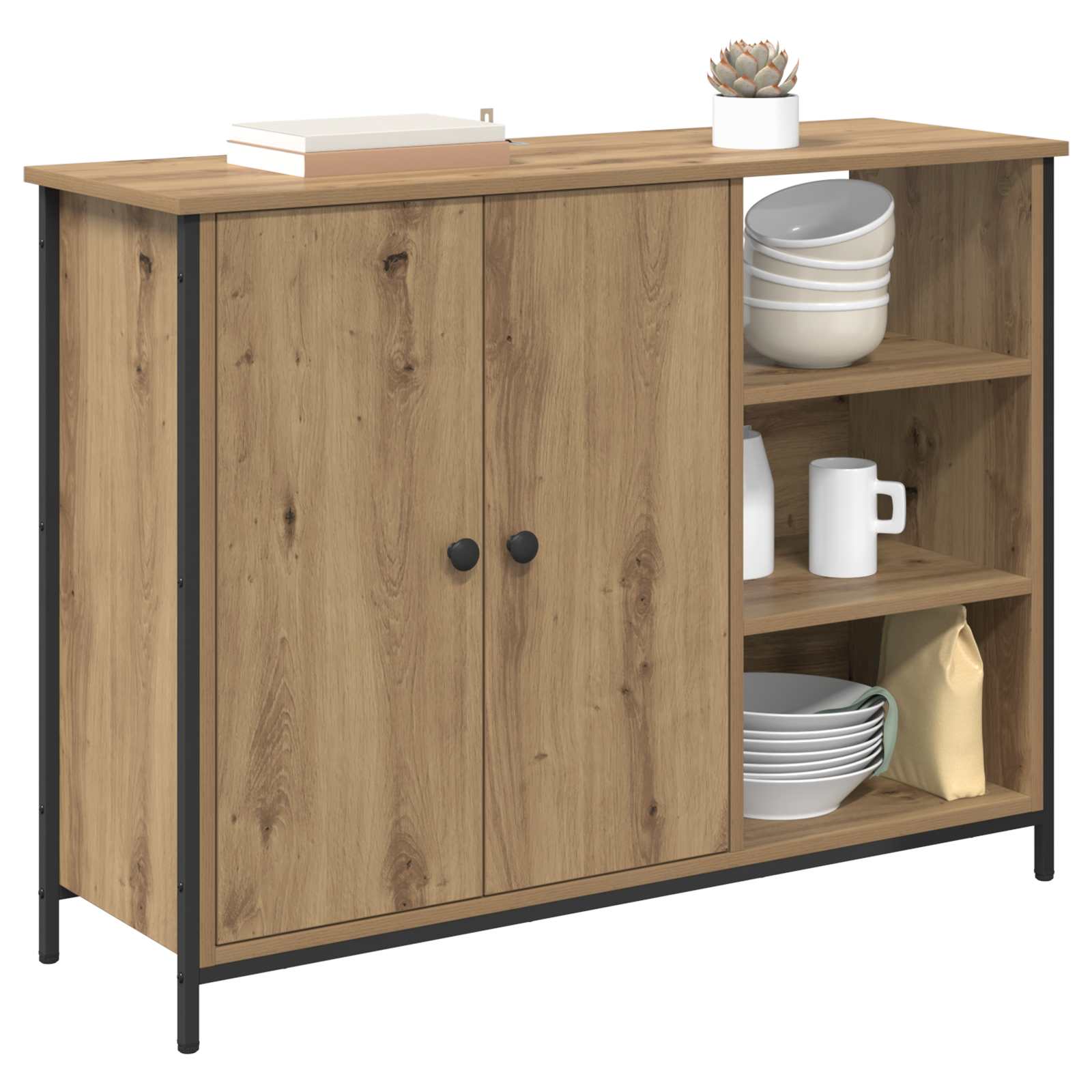 Servírovací Skříň Artisanový Dub 100 X 33 X 75 Cm