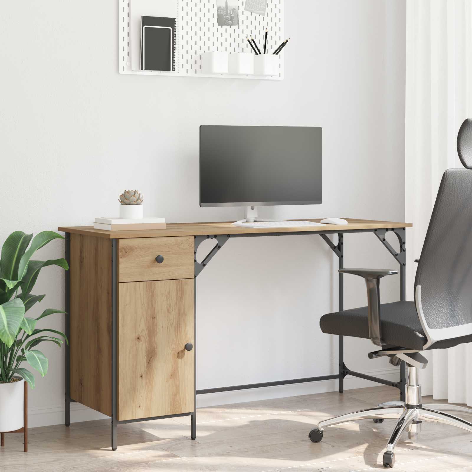 Počítačový Stůl Artisanový Dub Kompozitní Dřevo