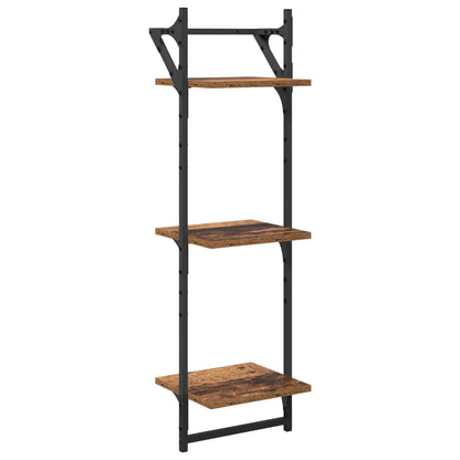 Sada Nástěnných Polic Nástěnná Montáž 6 Pcs Staré Dřevo