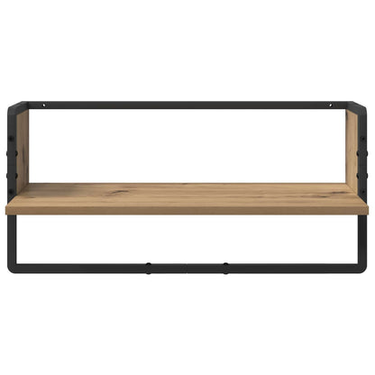 Sada Nástěnných Polic Nástěnná Montáž 4 Pcs Artisanový Dub