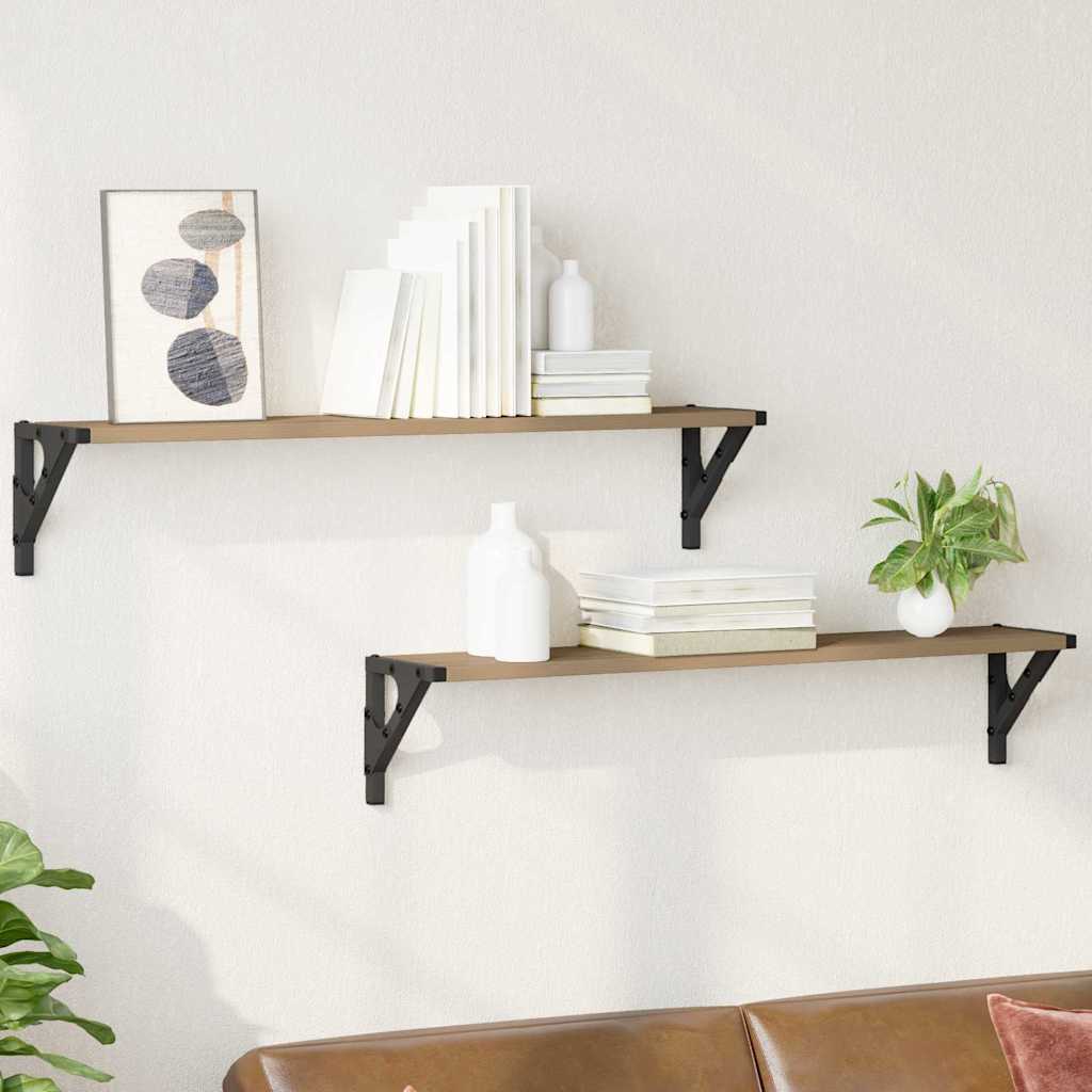Nástěnné Poličky Nástěnná Montáž 2 Pcs Artisanový Dub