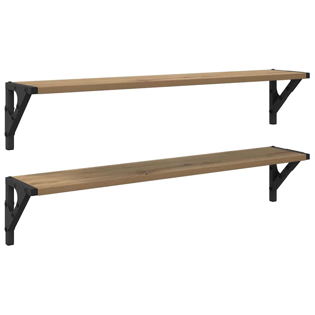 Nástěnné Poličky Nástěnná Montáž 2 Pcs Artisanový Dub