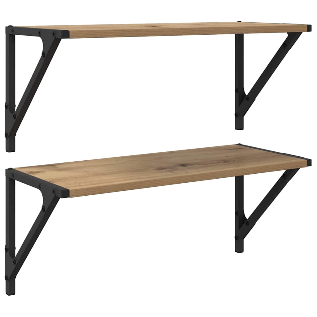Nástěnné Poličky Nástěnná Montáž 2 Pcs Artisanový Dub