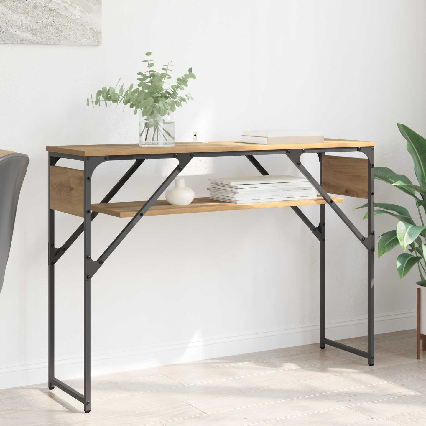 Konsole Artisanový Dub Kompozitní Dřevo 105X30X75Cm