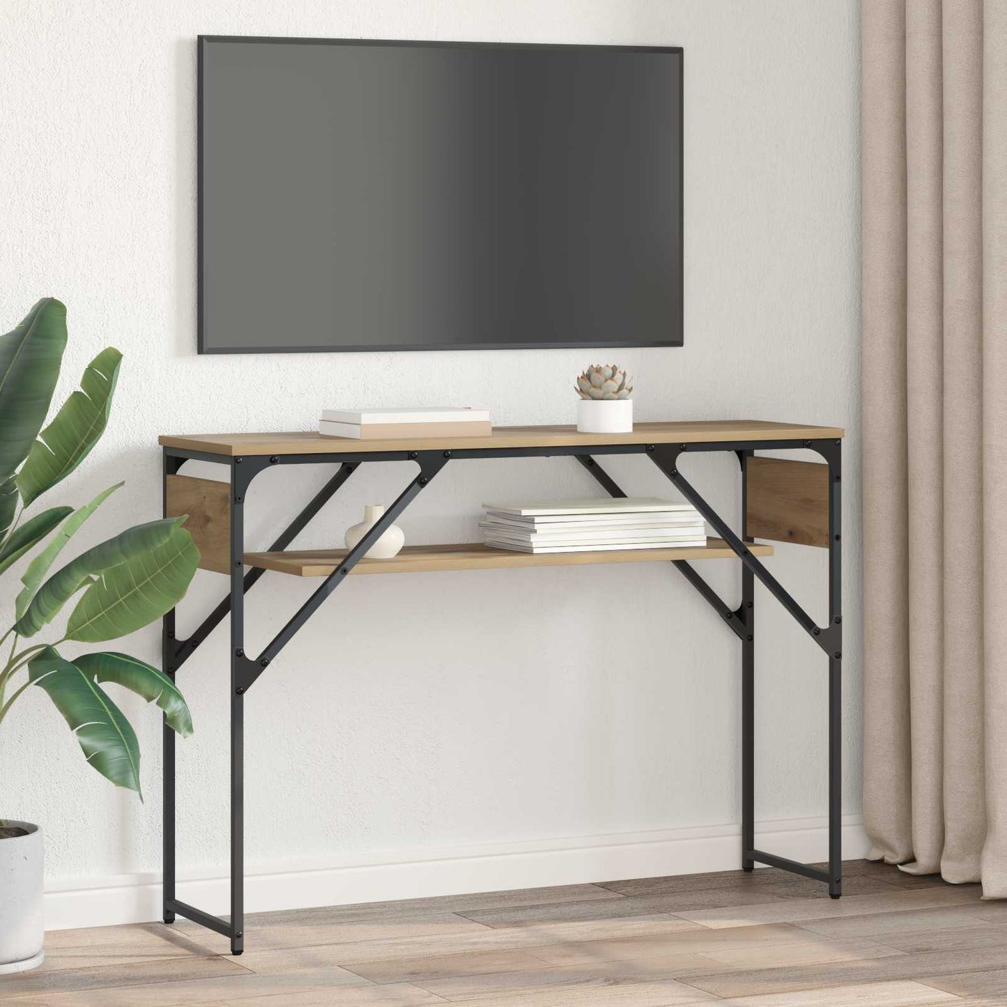 Konsole Artisanový Dub Kompozitní Dřevo 105X30X75Cm
