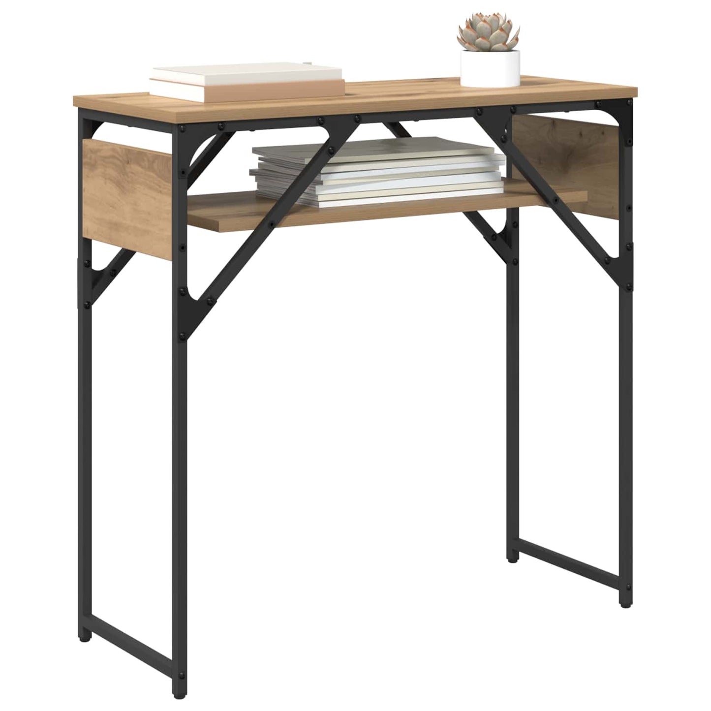 Konsole Artisanový Dub Kompozitní Dřevo 75X30X75Cm