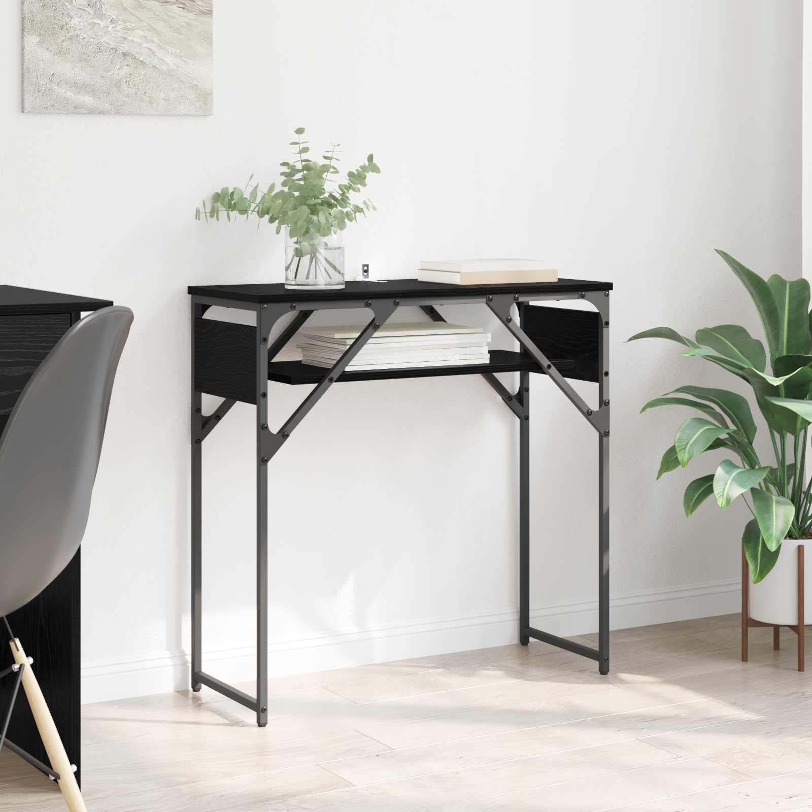 Konsole Černý Dub Kompozitní Dřevo 75X30X75Cm
