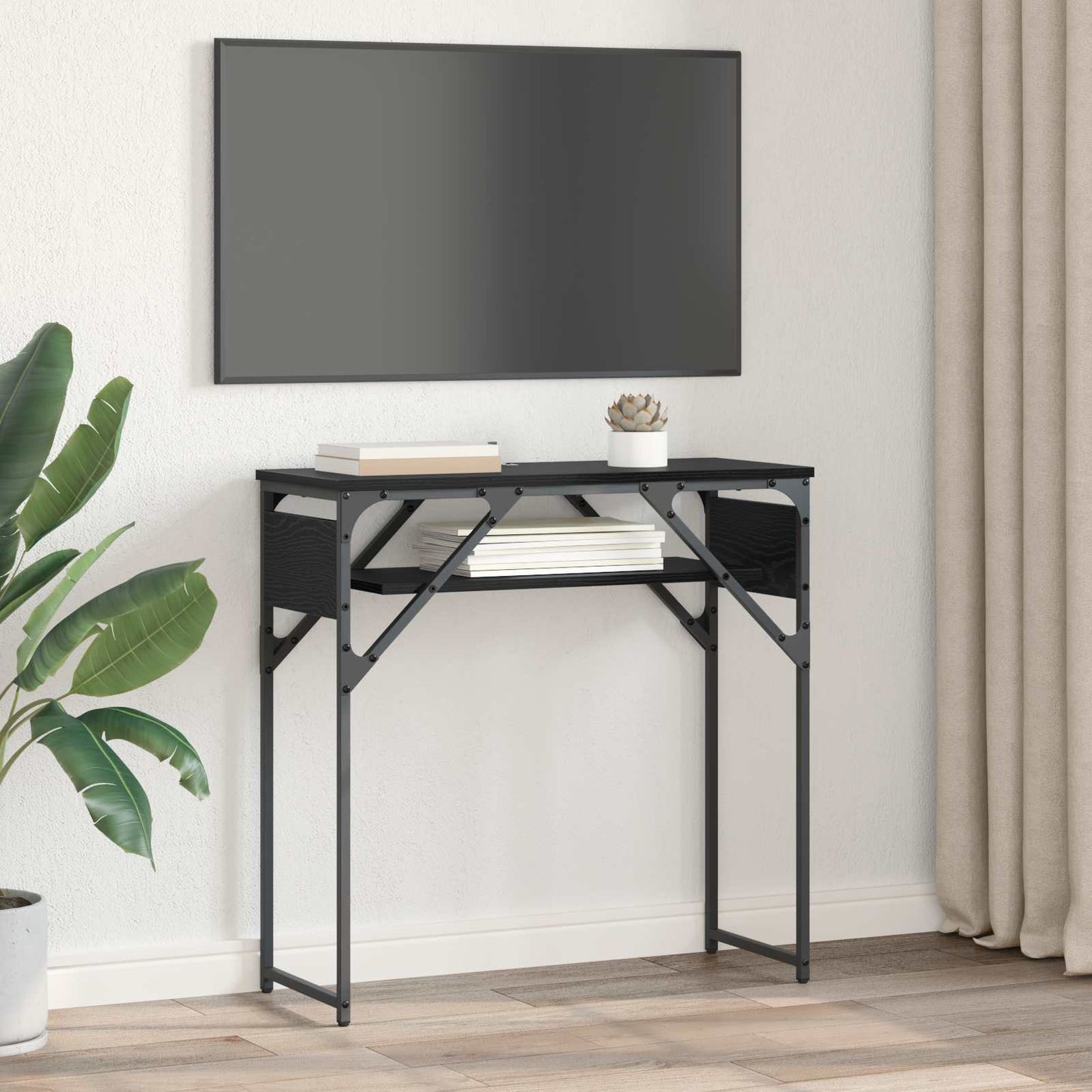 Konsole Černý Dub Kompozitní Dřevo 75X30X75Cm
