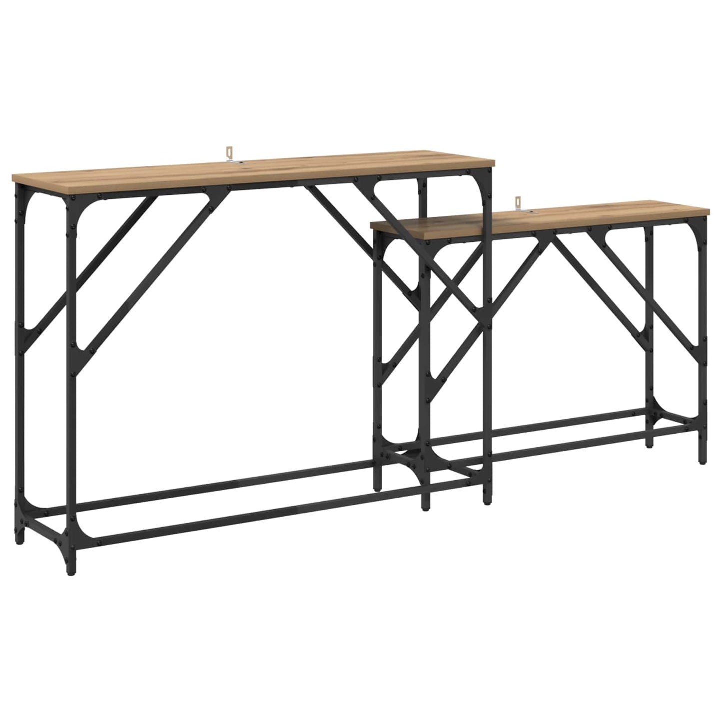 Konzolový Stolek 2 Ks Artisanový Dub 100 X 28 X 75 Cm