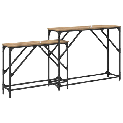 Konzolový Stolek 2 Ks Artisanový Dub 100 X 28 X 75 Cm