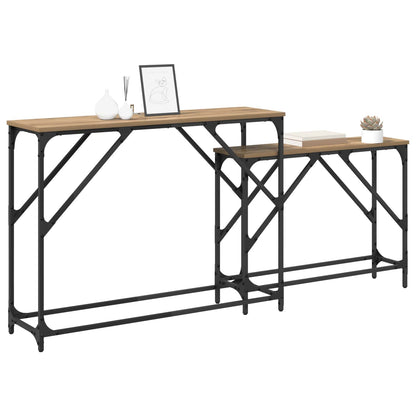 Konzolový Stolek 2 Ks Artisanový Dub 100 X 28 X 75 Cm